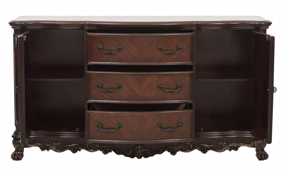 Deryn Park Buffet/Server in Dark Cherry 2243-55 - VIP FURNITURE (NJ)