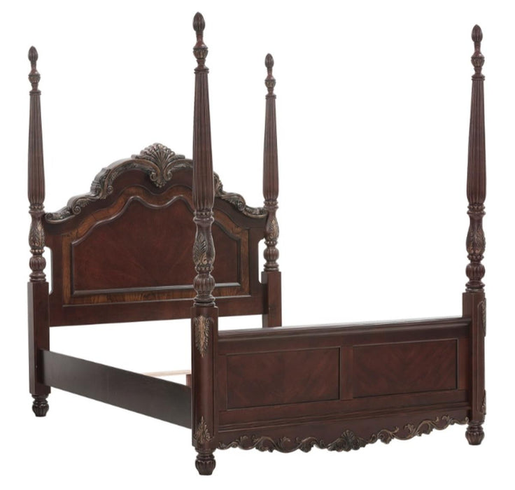 Deryn Park Queen Poster Bed in Cherry 2243-1* - VIP FURNITURE (NJ)