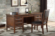 Frazier Executive Desk in Brown Cherry 1649-17 - VIP FURNITURE (NJ)