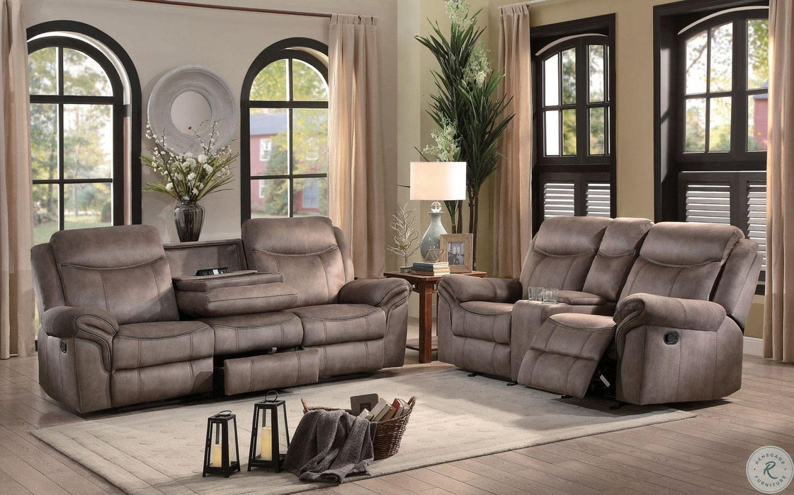 Aram Double Glider Reclining Sofa in Dark Brown 8206NF-3 - VIP FURNITURE (NJ)