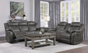Centeroak Double Reclining Sofa in Gray 9479BRG-3 - VIP FURNITURE (NJ)
