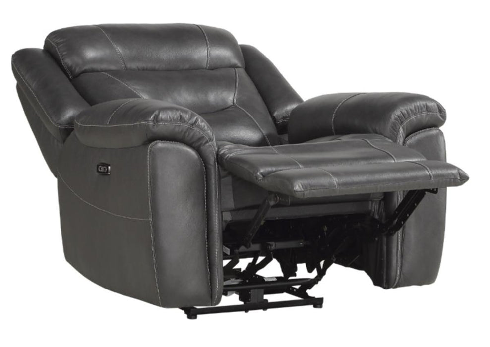 Danio Power Double Reclining Chair with Power Headrests in Dark Gray 9528DGY-1PWH - VIP FURNITURE (NJ)
