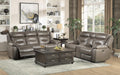 Danio Power Double Reclining Sofa with Power Headrests in Brownish Gray 9528BRG-3PWH - VIP FURNITURE (NJ)