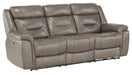 Danio Power Double Reclining Sofa with Power Headrests in Brownish Gray 9528BRG-3PWH - VIP FURNITURE (NJ)