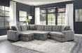 Logansport Left Side 2-Seater with Pull-out Ottoman and 1 Pillow in Gray 9401GRY-2L - VIP FURNITURE (NJ)