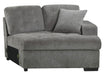 Logansport Right Side Cuddler with 1 Pillow in Gray 9401GRY-RU - VIP FURNITURE (NJ)