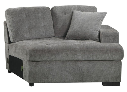 Logansport Right Side Cuddler with 1 Pillow in Gray 9401GRY-RU - VIP FURNITURE (NJ)