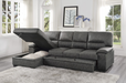 Michigan Sectional with Pull Out Bed and Left Chaise in Dark Gray 9407DG*2LC3R - VIP FURNITURE (NJ)