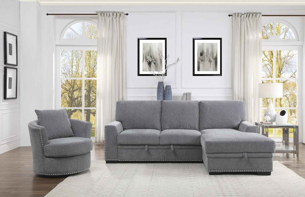 Morelia Swivel Chair in Dark Gray 9468DG-1
