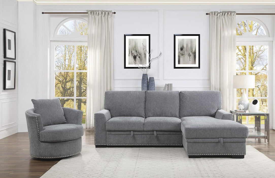 Morelia Swivel Chair in Dark Gray 9468DG-1 - VIP FURNITURE (NJ)