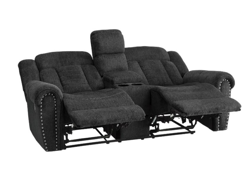 Nutmeg Double Reclining Loveseat in Charcoal Gray 9901CC-2 - VIP FURNITURE (NJ)