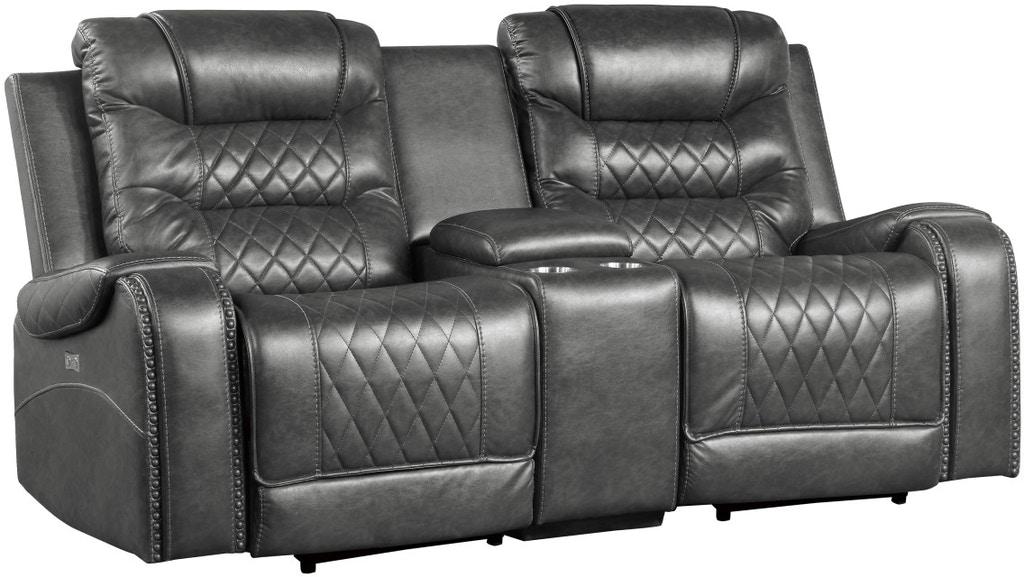 Putnam Power Double Reclining Loveseat in Gray 9405GY-2PW - VIP FURNITURE (NJ)