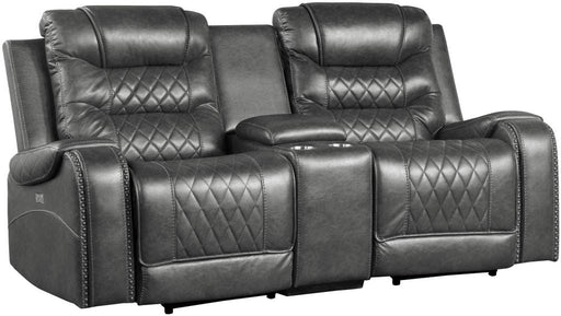 Putnam Power Double Reclining Loveseat in Gray 9405GY-2PW - VIP FURNITURE (NJ)