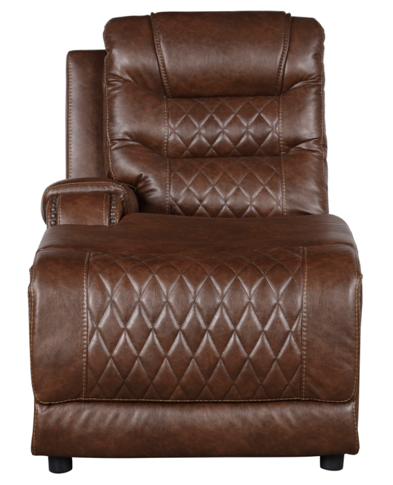 Putnam Power Left Side Reclining Chaise with USB Port in Brown 9405BR-LCPW - VIP FURNITURE (NJ)