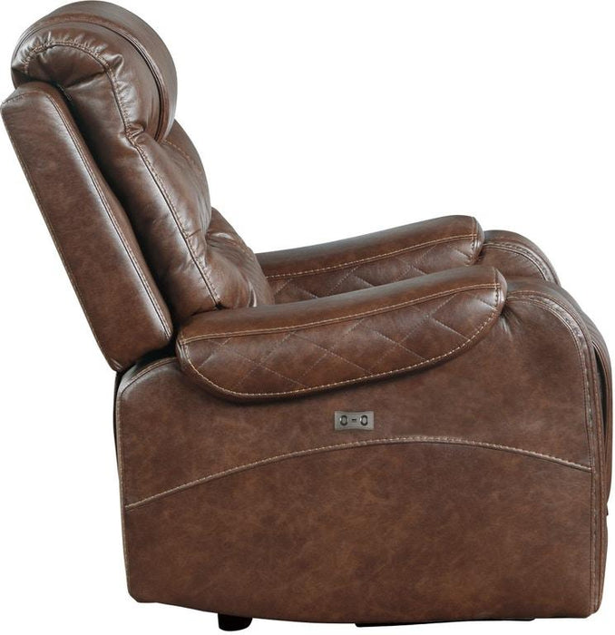 Putnam Power Reclining Chair in Brown 9405BR-1PW - VIP FURNITURE (NJ)
