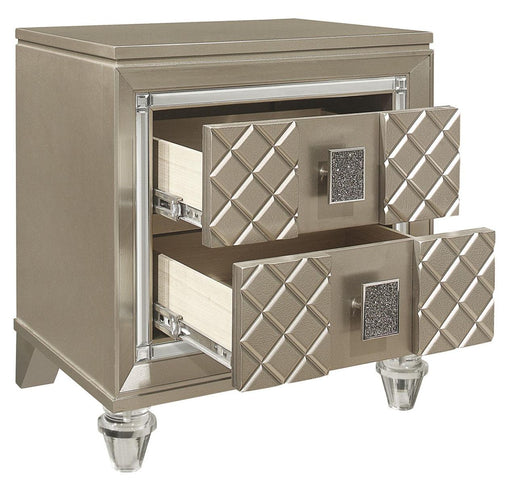 Youth Loudon 2 Drawer Nightstand in Champagne Metallic B1515-4 - VIP FURNITURE (NJ)