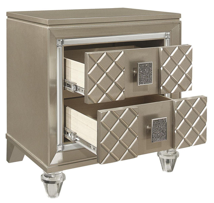 Youth Loudon 2 Drawer Nightstand in Champagne Metallic B1515-4 - VIP FURNITURE (NJ)