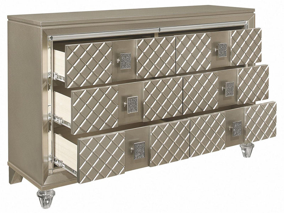 Youth Loudon 6 Drawer Dresser in Champagne Metallic B1515-5 - VIP FURNITURE (NJ)
