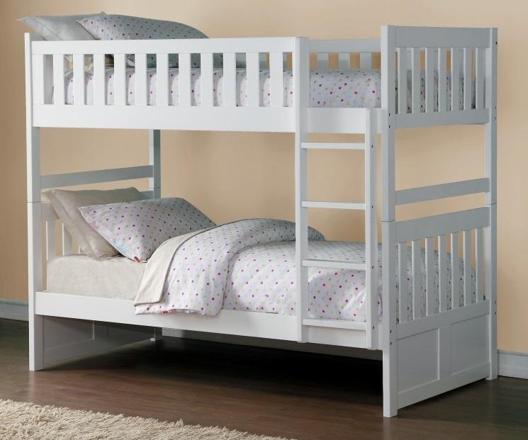 Galen Twin/Twin Bunk Bed in White B2053W-1* - VIP FURNITURE (NJ)