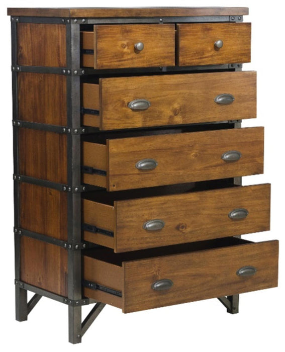 Holverson Chest in Rustic Brown & Gunmetal 1715-9 - VIP FURNITURE (NJ)