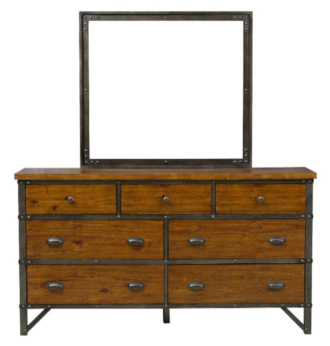 Holverson Dresser in Rustic Brown & Gunmetal 1715-5 - VIP FURNITURE (NJ)
