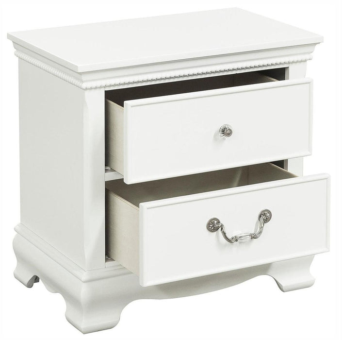Lucida 2 Drawer Nightstand in White 2039W-4 - VIP FURNITURE (NJ)