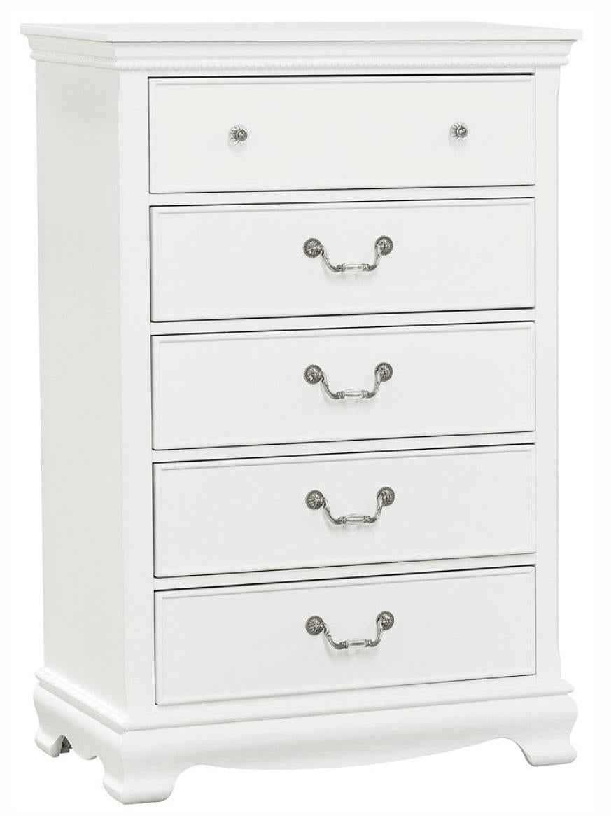 Lucida 5 Drawer Chest in White 2039W-9