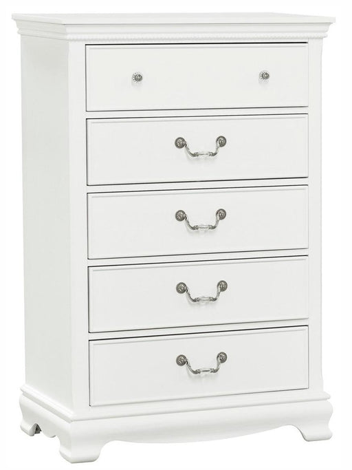 Lucida 5 Drawer Chest in White 2039W-9 - VIP FURNITURE (NJ)