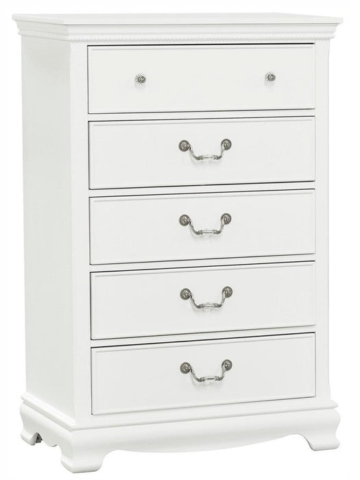 Lucida 5 Drawer Chest in White 2039W-9 - VIP FURNITURE (NJ)