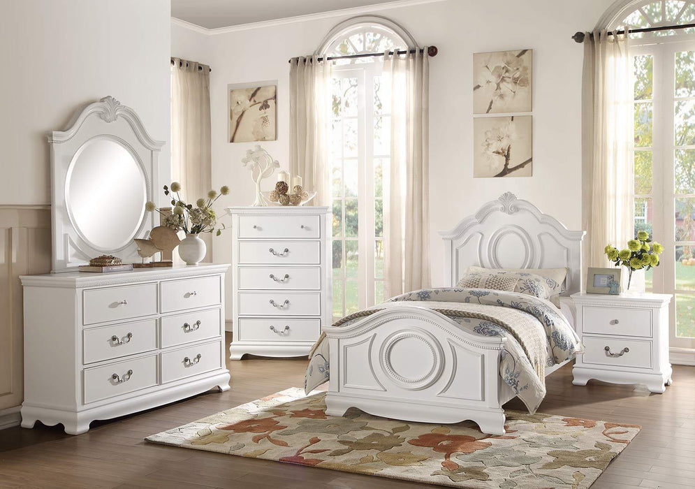 Lucida 5 Drawer Chest in White 2039W-9 - VIP FURNITURE (NJ)