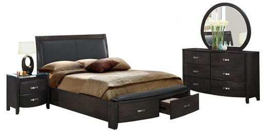 Lyric Queen Sleigh Storage Bed in Brownish Gray 1737NGY-1 - VIP FURNITURE (NJ)