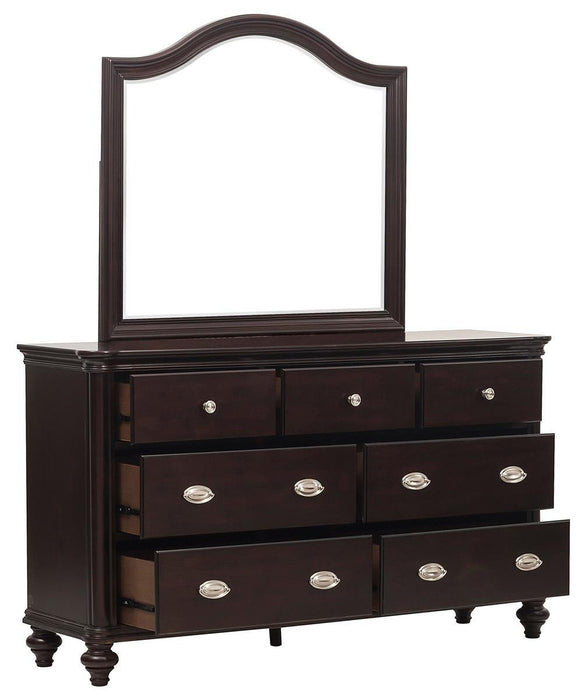 Marston 7 Drawer Dresser in Dark Cherry 2615DC-5 - VIP FURNITURE (NJ)