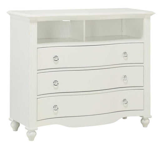 Meghan 3 Drawer Media Chest in White 2058WH-11 - VIP FURNITURE (NJ)