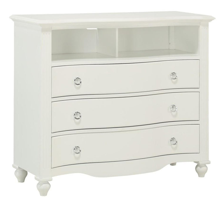 Meghan 3 Drawer Media Chest in White 2058WH-11 - VIP FURNITURE (NJ)