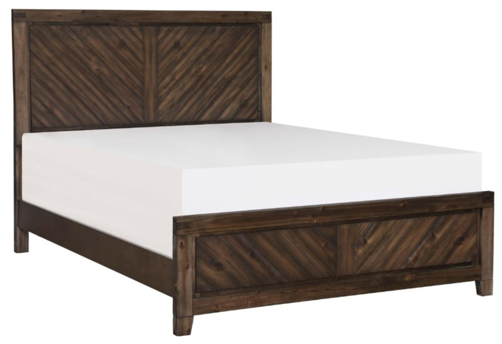 Parnell Queen Panel Bed in Rustic Cherry 1648-1* - VIP FURNITURE (NJ)