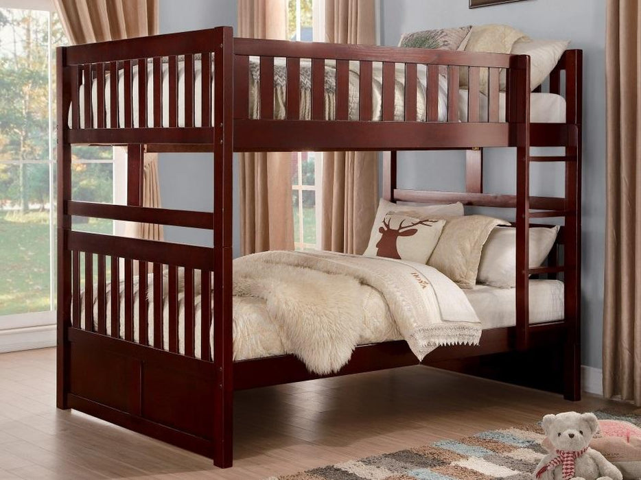 Rowe Full/Full Bunk Bed in Dark Cherry B2013FFDC-1* - VIP FURNITURE (NJ)