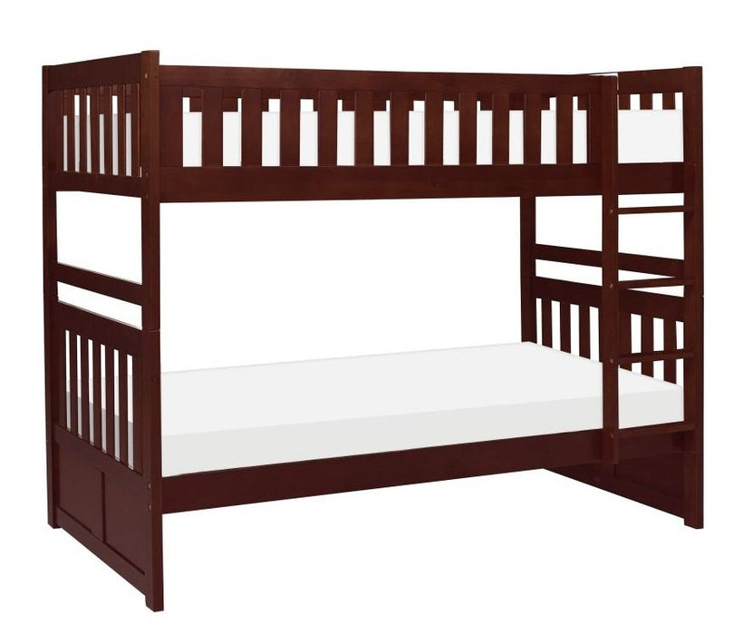 Rowe Twin/Twin Bunk Bed in Dark Cherry B2013DC-1* - VIP FURNITURE (NJ)