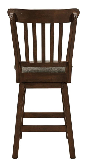 Schleiger Counter Height Swivel Chair in Dark Brown (Set of 2) - VIP FURNITURE (NJ)