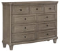 Vermillion Dresser in Gray 5442-5 - VIP FURNITURE (NJ)