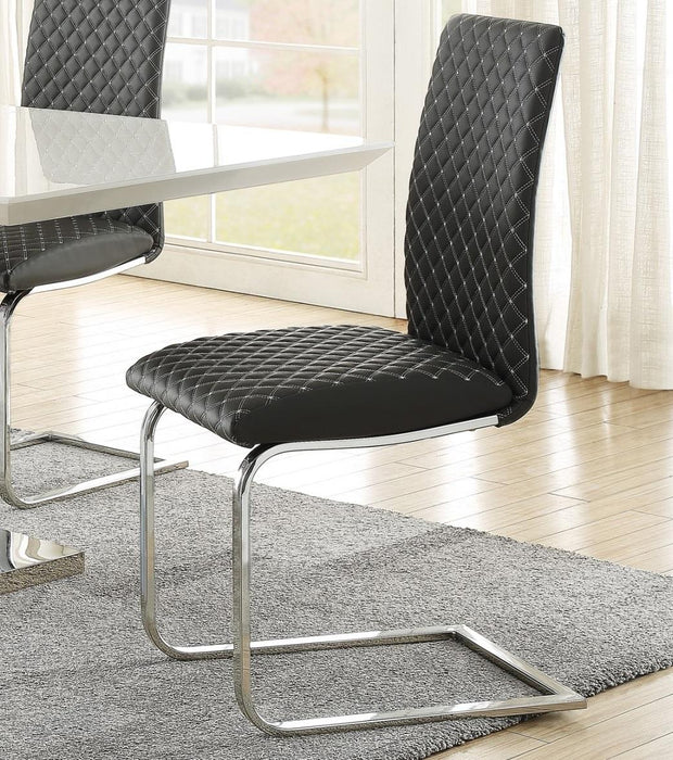 Yannis Side Chair in Chrome Metal  (Set of 2) - VIP FURNITURE (NJ)
