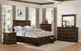 Eunice Queen Platform Bed with Footboard Storage in Espresso 1844DC-1* - VIP FURNITURE (NJ)