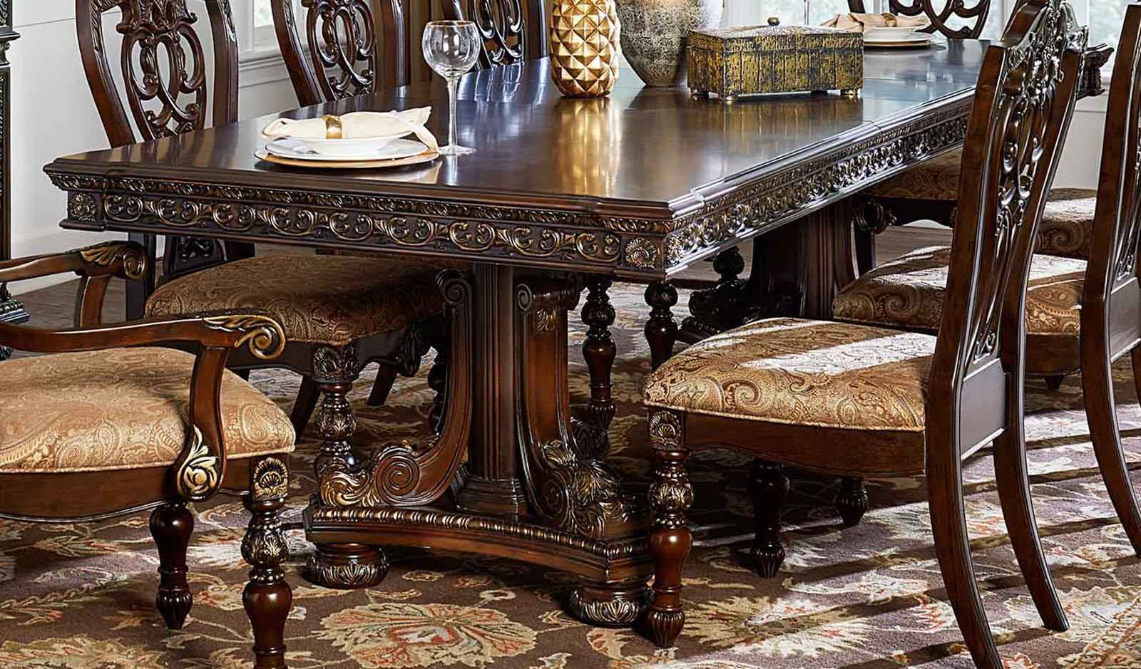 Catalonia Rectangular Pedestal Dining Table in Cherry 1824-112