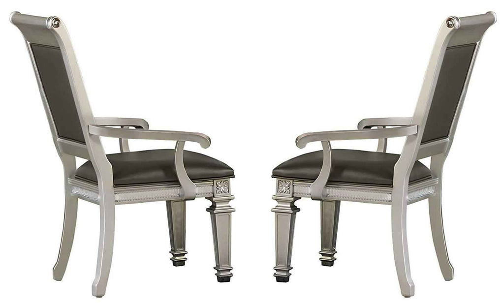 Bevelle Arm Chair in Silver (Set of 2) 1958A