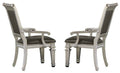 Bevelle Arm Chair in Silver (Set of 2) 1958A