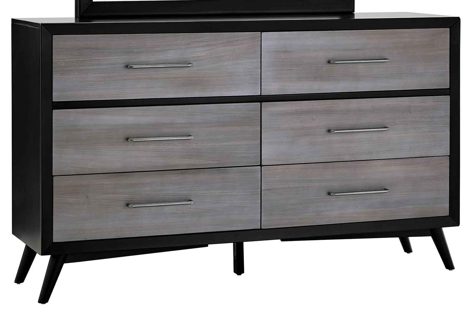 Raku 6 Drawer Dresser in Gray 1711-5