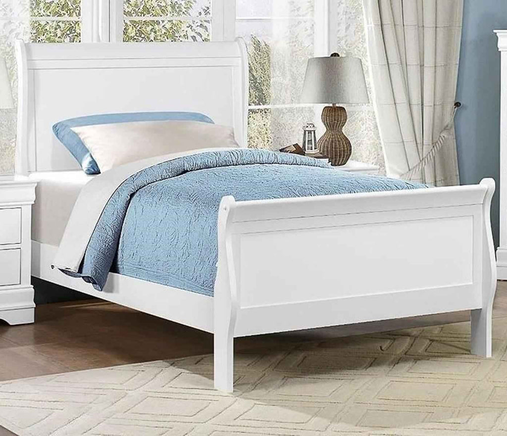 Mayville Full Sleigh Bed in White 2147FW-1
