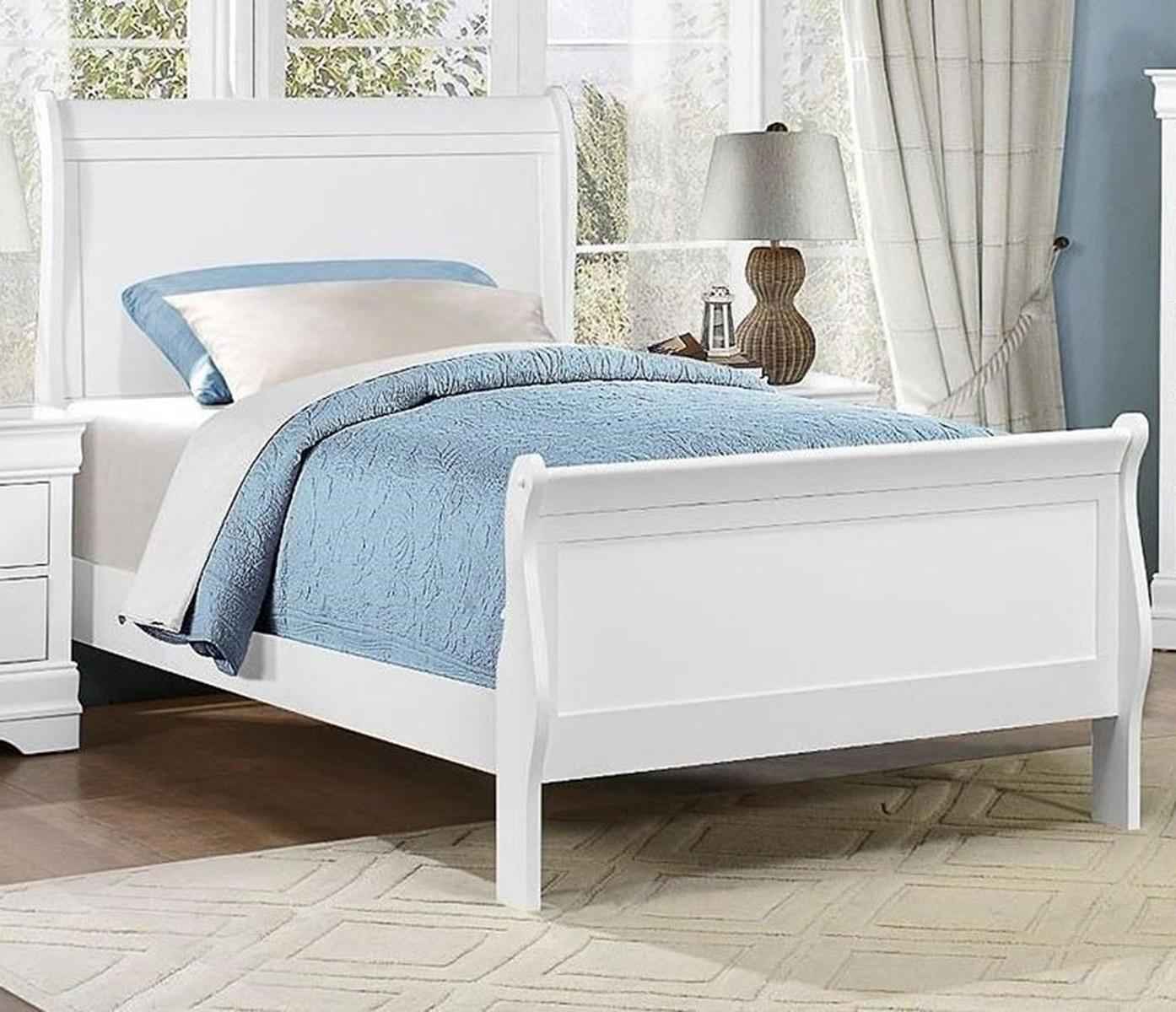 Mayville Full Sleigh Bed in White 2147FW-1