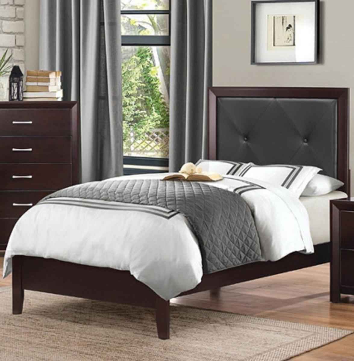 Edina Full Panel Bed in Espresso-Hinted Cherry 2145F-1