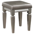 Tamsin Vanity Stool in Silver Grey Metallic 1616-14