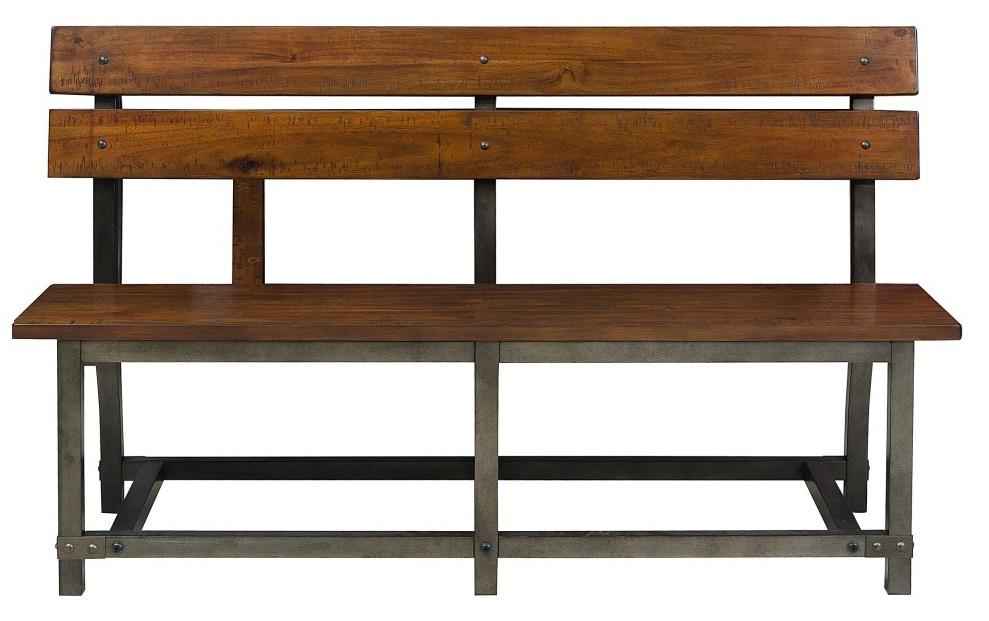 Holverson Bench w/ Back in Rustic Brown 1715-BH
